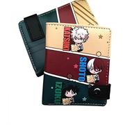 Jiumaocleu Portefeuille My Hero Academia MHA en cuir synthétique, personnages de dessin animé 3D Midoriya Izuku, Todoroki Shouto, Bakugō Katsuki pour adolescents, garçons, filles, fans d'anime