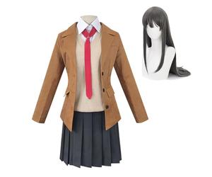 Jiumaocleu Sakurajima Mai Cosplay Costume with Wig Women's School Uniform Outfit Role Play JK Uniform, Anime Bunny Girl Full Set of Suit with Accessories Dress up for Halloween Party