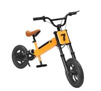 jiumxliu Draisienne 2 en 1 pour enfants à partir de 5 ans - Vélo électrique avec siège réglable - Vélo électrique avec frein, pédale, théorie d'entraînement en orange