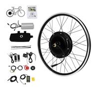 jiumxliu Kit de conversion pour vélo électrique 26" 48 V 1500 W Roue avant Moteur à transmission sans balais 31,05 km/h, 5 niveaux PAS, régulateur de vitesse, écran LCD