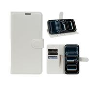 JIUNINE Coque pour Honor 600 Lite, Étui Portefeuille à Rabat en Simili Cuir, Support, Fentes Cartes et Fermeture Magnétique, Flip Case Housse de Protection, Blanc