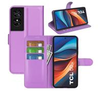 JIUNINE Coque pour TCL 50 SE/TCL 40NxtPaper 4G, Antichoc Housse Étui en Cuir PU Premium Flip Case Portefeuille [Porte Carte] [Béquille] [Fermeture Magnétique] pour TCL 50SE, Pourpre