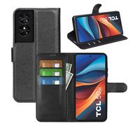 JIUNINE Coque pour TCL 50 SE/TCL 40NxtPaper 4G, Antichoc Housse Étui en Cuir PU Premium Flip Case Portefeuille [Porte Carte] [Béquille] [Fermeture Magnétique] pour TCL 50SE, Noir