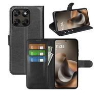 JIUNINE Étui à Rabat pour Motorola Moto G67 / G77 / G87 5G, Noir | Housse Portefeuille Coque en Simili-cuir Grain Litchi, Porte-Cartes, Fermeture Magnétique, Support Réglable, Antichoc