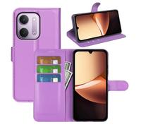 JIUNINE Étui à Rabat pour XIAOMI Redmi 17C 5G, Violet | Housse Portefeuille Coque en Simili-cuir Grain Litchi, Porte-Cartes, Fermeture Magnétique, Support Réglable, Antichoc
