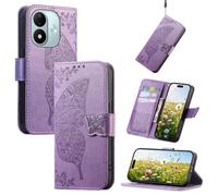 JIUNINE Étui à Rabat pour XIAOMI Redmi Note 17 5G, Violet | Housse Portefeuille Coque en Simili-cuir Antichoc à Motif Papillon, Porte-Cartes, Support Réglable, Fermeture Magnétique