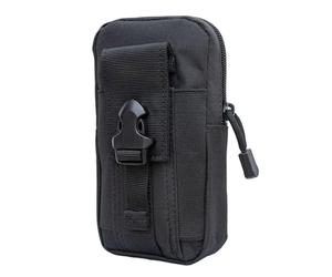 JIUNINE Sac de Taille Tactique Multifonctionnel Extérieur Coque pour Telephone Portable Incassable for Blackview, Convient pour Les Sports, Les Voyages, Noir