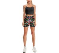 JiuPopular Aosifa Short de sport pour femme, motif à pois et notes de musique, short de yoga taille haute pour gym, entraînement, course à pied, cyclisme, Crânes mexicains., XXL