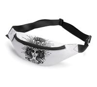 JiuPopular Dia De Los Muertos Sac Banane Crâne Réglable pour Course Marche Randonnée