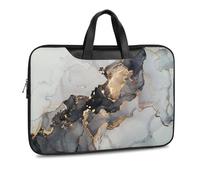 JiuPopular Housse en cuir pour ordinateur portable, pochettes pour ordinateur portable en marbre noir et