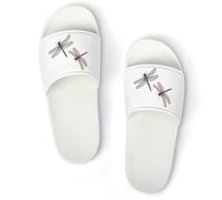 JiuPopular Pantoufles antidérapantes, libellules colorées pour hommes et femmes, sandales de douche, Blanc Style 1, 37 1/3 EU