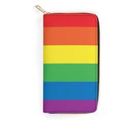 JiuPopular Portefeuille en cuir, arc-en-ciel Peace Love, petite taille et grande capacité, facile à transporter, Style :, 19.7x10.5cm, Moderne