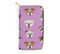 JiuPopular Portefeuille en cuir, bouledogue anglais amusant, petite taille et grande capacité, facile à transporter, Style :, 19.7x10.5cm, Moderne