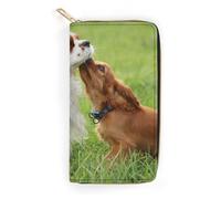 JiuPopular Portefeuille en cuir Cavalier King Charles Spaniel, petite taille et grande capacité, facile à transporter, Cavalier King Charles., 19.7x10.5cm, Moderne