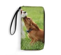 JiuPopular Portefeuille en cuir Cavalier King Charles SpanielWallet, avec corde, petite taille et grande capacité, facile à transporter, Cavalier King Charles., 19.7x10.5cm, Moderne