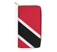 JiuPopular Portefeuille en cuir, drapeau de Trinité-et-Tobago, petite taille et grande capacité, facile à transporter, Style :, 19.7x10.5cm, Moderne
