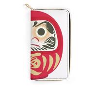 JiuPopular Portefeuille en cuir, Fortune Daruma, petite taille et grande capacité, facile à transporter, Style :, 19.7x10.5cm, Moderne