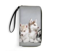 JiuPopular Portefeuille en cuir Golden Retriever DogWallet, avec corde, petite taille et grande capacité, facile à transporter, Joli husky., 19.7x10.5cm, Moderne
