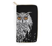 JiuPopular Portefeuille en cuir, hibou noir, petite taille et grande capacité, facile à transporter, Style :, 19.7x10.5cm, Moderne