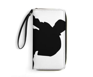 JiuPopular Portefeuille en cuir, motif tête de mort, sorcière, noir, gothique, avec corde, petite taille et grande capacité, facile à transporter, Arts martiaux Taekwondo., 19.7x10.5cm, Moderne