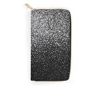 JiuPopular Portefeuille en cuir, train de dauphins, petite taille et grande capacité, facile à transporter, Paillettes argentées brillantes., 19.7x10.5cm, Moderne