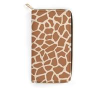 JiuPopular Portefeuille en cuir, train de dauphins, petite taille et grande capacité, facile à transporter, Motif girafe, 19.7x10.5cm, Moderne