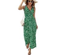JiuPopular Robe sans manches, robe corgi amusante, robe d'été décontractée à col en V pour laydies, Fond Arabesque, 3XL
