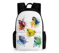 JiuPopular Sac à dos avec poches pour randonnée, camping, voyage, Perroquet aquarelle 3D., 42x30.5cm