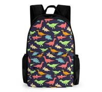 JiuPopular Sac à dos vert avec poches pour randonnée, camping, voyage, Monster Dinosaure, 42x30.5cm