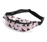 JiuPopular Sac banane Boston Terrier, sac banane réglable pour course à pied, marche, randonnée