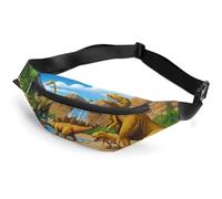 JiuPopular Sac banane, carnivores dinosaures, sac banane réglable pour course à pied, marche, randonnée