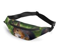 JiuPopular Sac banane, mignon écureuil, sac banane réglable pour course à pied, marche, randonnée