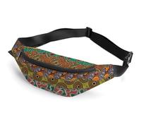 JiuPopular Sac banane, sac banane à motif patchwork africain, sac banane réglable pour course à pied, marche, randonnée