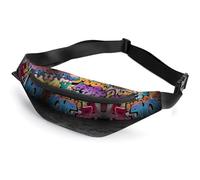 JiuPopular Sac banane, sac banane graffiti Hip Hop, sac banane réglable pour course à pied, marche, randonnée