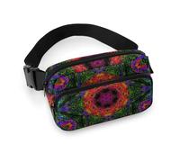 JiuPopular Sac banane, sac banane kaléidoscope psychédélique, sac banane réglable pour course à pied, marche, randonnée