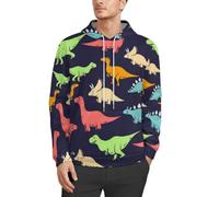 JiuPopular Sweat à capuche pour homme, motif dinosaure, manches longues, décontracté, avec poches, Monster Dinosaure, 5XL