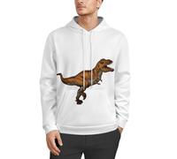 JiuPopular Sweat à capuche pour homme, motif perroquet calopsitte mignon, à manches longues, décontracté avec poches, Dinosaures qui marchent, XL