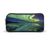 JiuPopular Trousse à crayons, ballon de football, sac de papeterie, sac de voyage d'affaires ou petite boîte à outils, trousse de maquillage pour filles, Belles lumières du Nord., 22*12*5cm, Trousse à