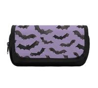 JiuPopular Trousse à crayons double couche, jolie trousse de papeterie en forme de chauve-souris utilisée comme trousse à crayons pour le bureau et l'école, sac de voyage d'affaires ou petite boîte à
