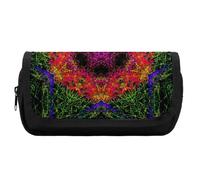 JiuPopular Trousse à crayons double couche, kaléidoscope psychédélique, trousse de papeterie utilisée comme trousse à crayons pour le bureau et l'école, sac de voyage d'affaires ou petite boîte à