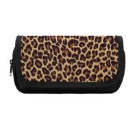 JiuPopular Trousse à crayons double couche, motif guépard, trousse de papeterie utilisée comme trousse à crayons pour le bureau et l'école, sac de voyage d'affaires ou petite boîte à outils, trousse