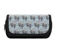 JiuPopular Trousse à crayons double couche, motif loutre de mer dans LoveStationery Bag utilisée comme trousse à crayons pour le bureau et l'école, sac de voyage d'affaires ou petite boîte à outils