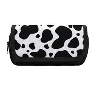 JiuPopular Trousse à crayons double couche, motif vache, sac de papeterie utilisé comme trousse à crayons, imprimé vache, One Size, Trousse à crayons