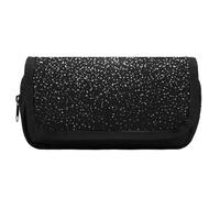 JiuPopular Trousse à crayons double couche, paillettes argentées brillantes, trousse de papeterie utilisée comme trousse à crayons pour le bureau et l'école, sac de voyage d'affaires ou petite boîte à