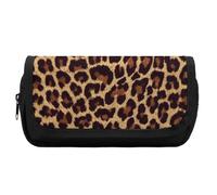 JiuPopular Trousse à crayons double couche, trousse de papeterie cool guépard utilisée comme trousse à crayons pour le bureau et l'école, sac de voyage d'affaires ou petite boîte à outils, trousse de
