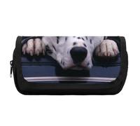 JiuPopular Trousse à crayons double couche, trousse de papeterie Dalmatien utilisée comme trousse à crayons pour le bureau et l'école, sac de voyage d'affaires ou petite boîte à outils, trousse de