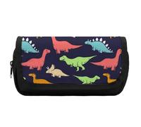 JiuPopular Trousse à crayons double couche, trousse de papeterie Monster Dinosaure, utilisée comme trousse à crayons pour le bureau et l'école, sac de voyage d'affaires ou petite boîte à outils