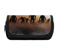 JiuPopular Trousse à crayons double couche, Zombies Dead Men marchant le corps la nuit, trousse de papeterie utilisée comme trousse à crayons pour le bureau et l'école, sac de voyage d'affaires ou