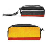 JiuPopular Trousse à crayons en cuir - Motif drapeau de l'Allemagne - Pour le bureau et l'école, les voyages d'affaires ou la petite boîte à outils, trousse de maquillage