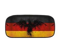 JiuPopular Trousse à crayons en polyuréthane, motif aigle de l'Allemagne, idéale pour le bureau et l'école, les voyages d'affaires ou la petite boîte à outils, trousse de maquillage